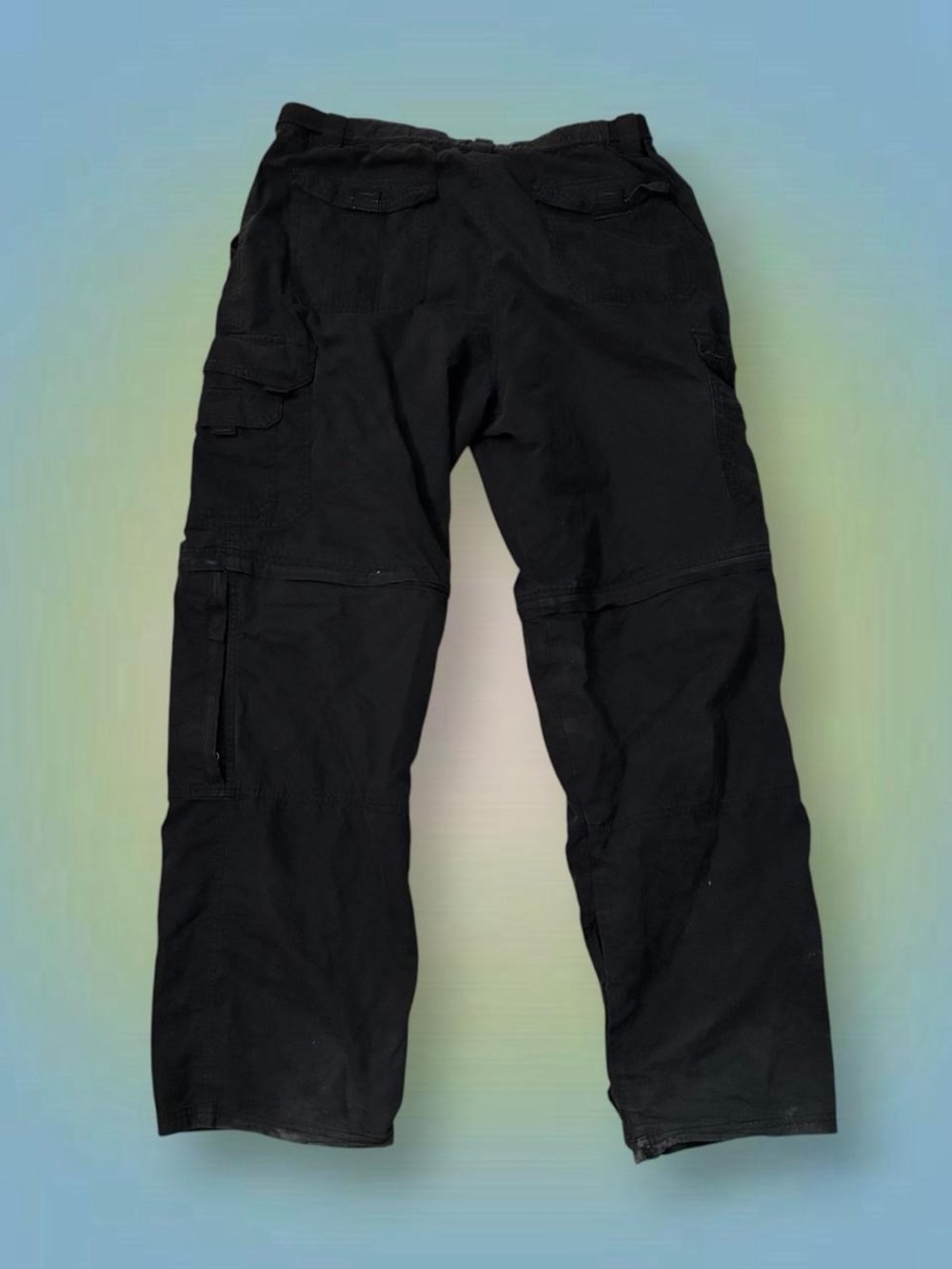 Black Cargo Wide-Leg Pants/Shorts - Picture 4 of 8